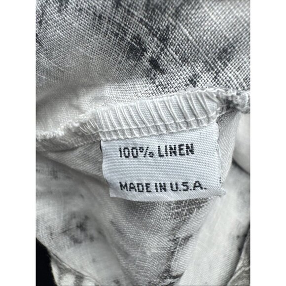 BRYN WALKER NOA Cream Black Tie Dye Linen Cowl Neck Asymmetrical Hem Tunic XS - Picture 8 of 10